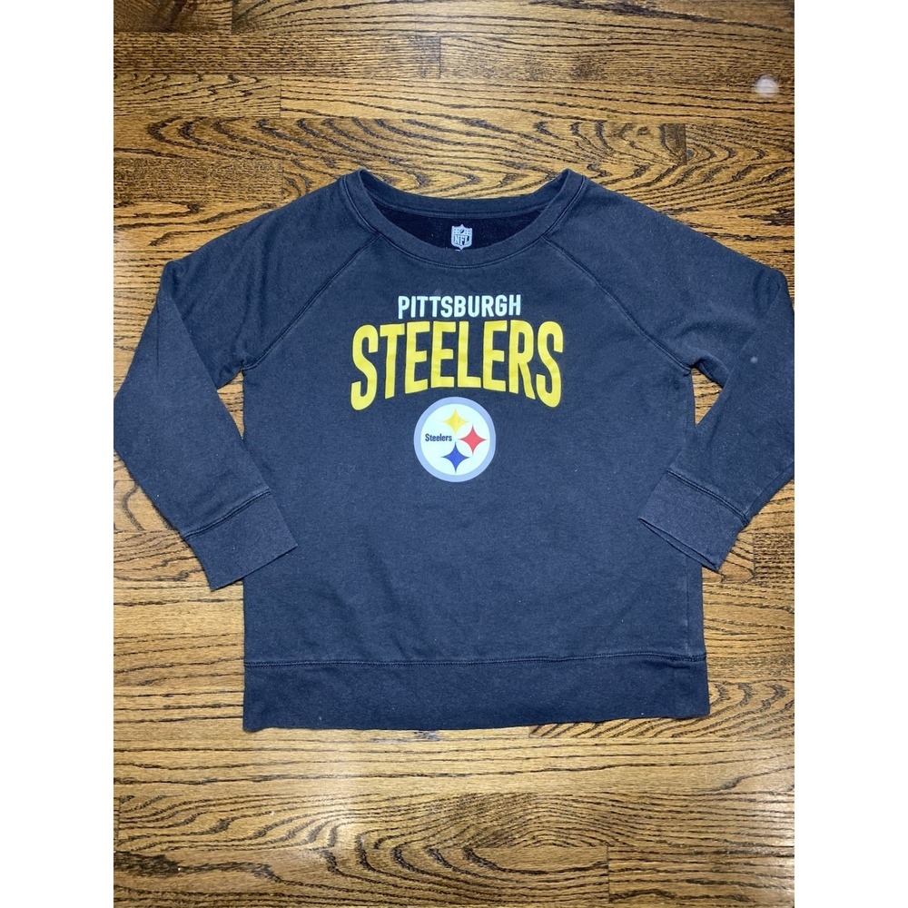 Women's Pittsburgh‎ Steelers Crewneck Sweatshirt Sz Large Black NFL